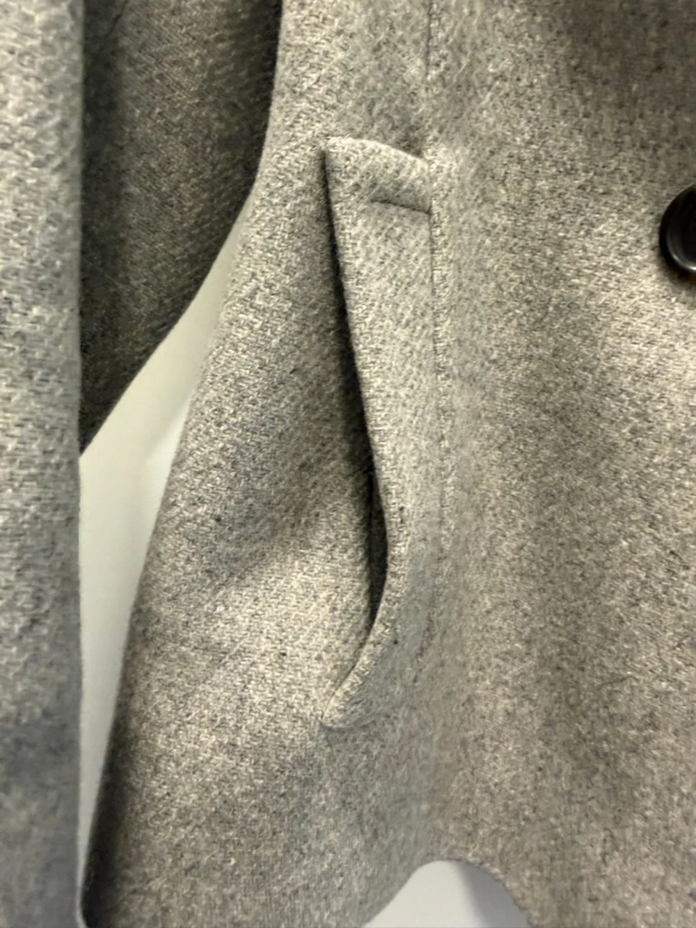 J. Crew Gray Double-Breasted Peacoat with Collar Stadiums Cloth Nello Gori 4 - Picture 5 of 7